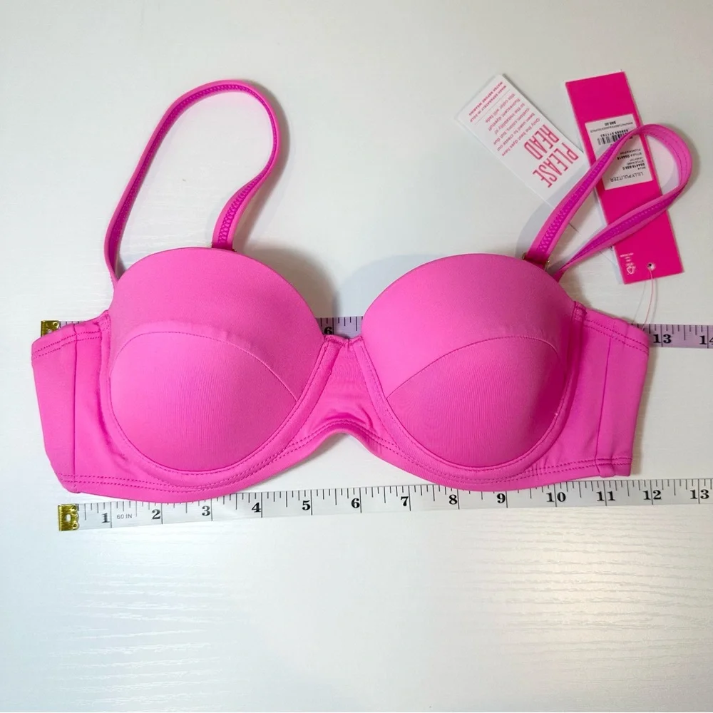 Lilly Pulitzer Leven Bikini Top, Plumeria Pink, Size 0